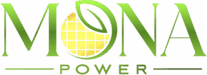 Logo with a leaf and grid pattern featuring the word 'POWER'.
